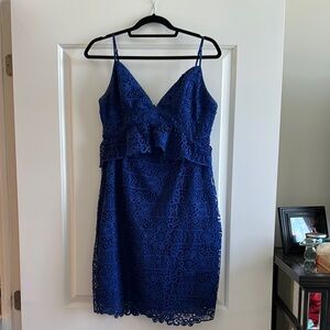 Elegant Blue Lace Dress